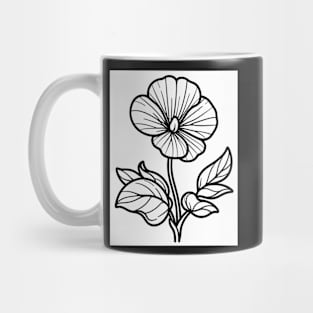 Black And White Sweetpea Design Mug